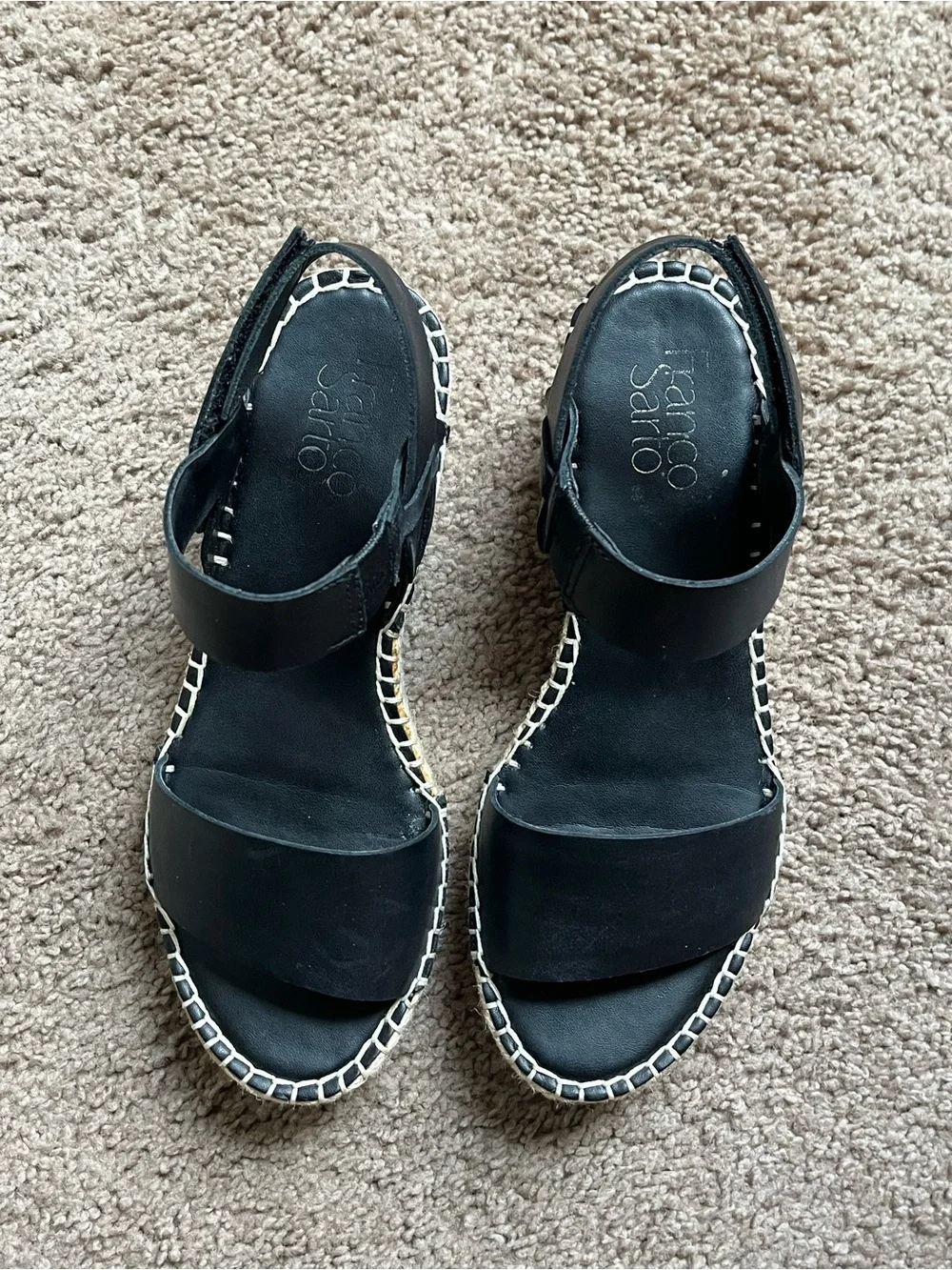 Franco Sarto Black Wedge Sandals